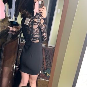 SEEK bodycon dress with zipper and lace